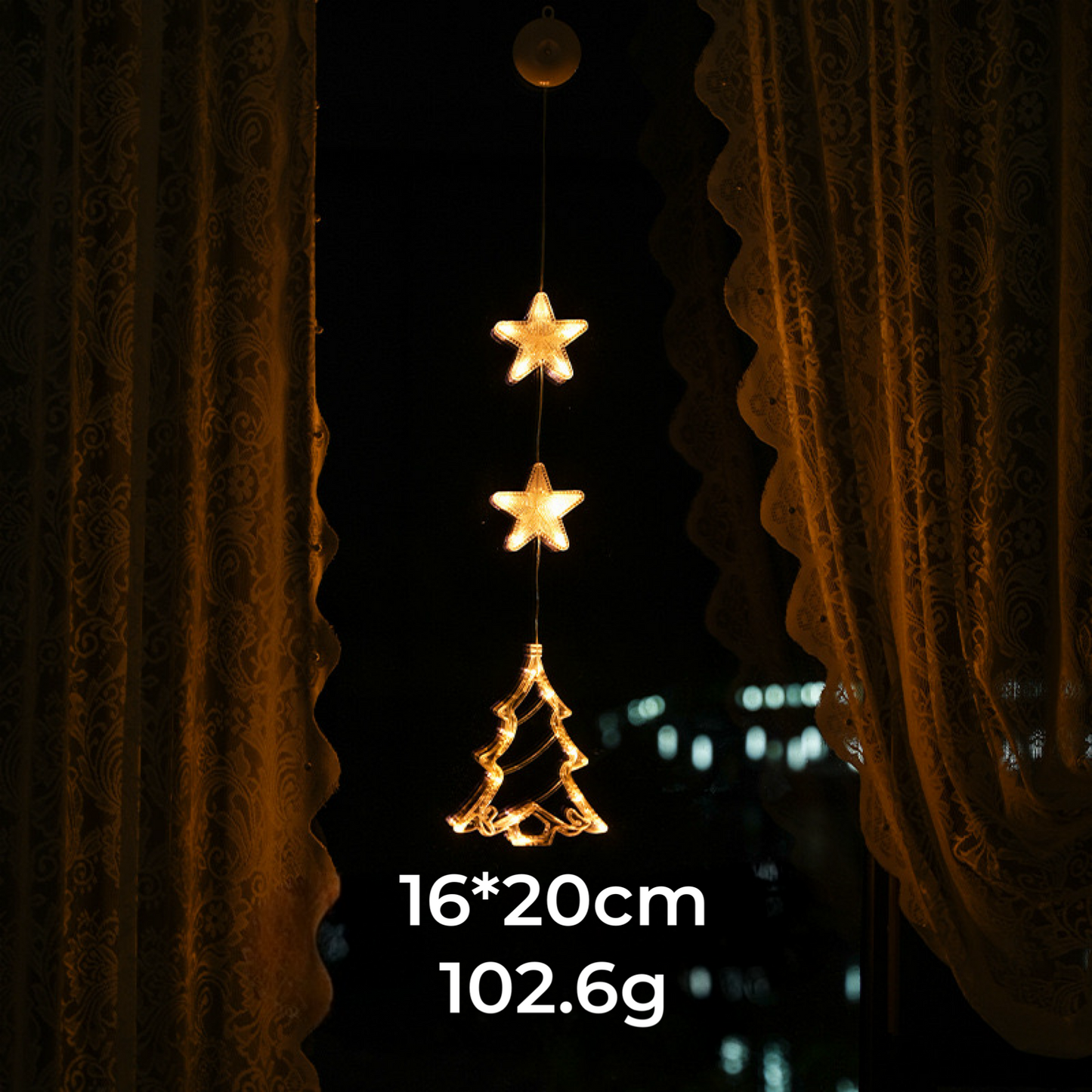 Christmas Window Light with Suction Cup