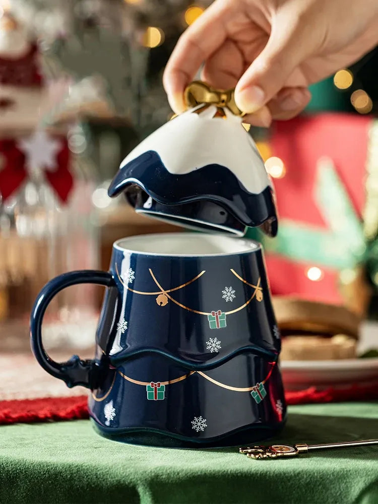 Christmas Tree Ceramic Bow Mug