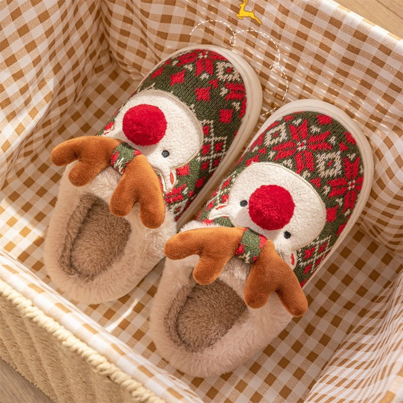 Christmas Elk Plush Slipper