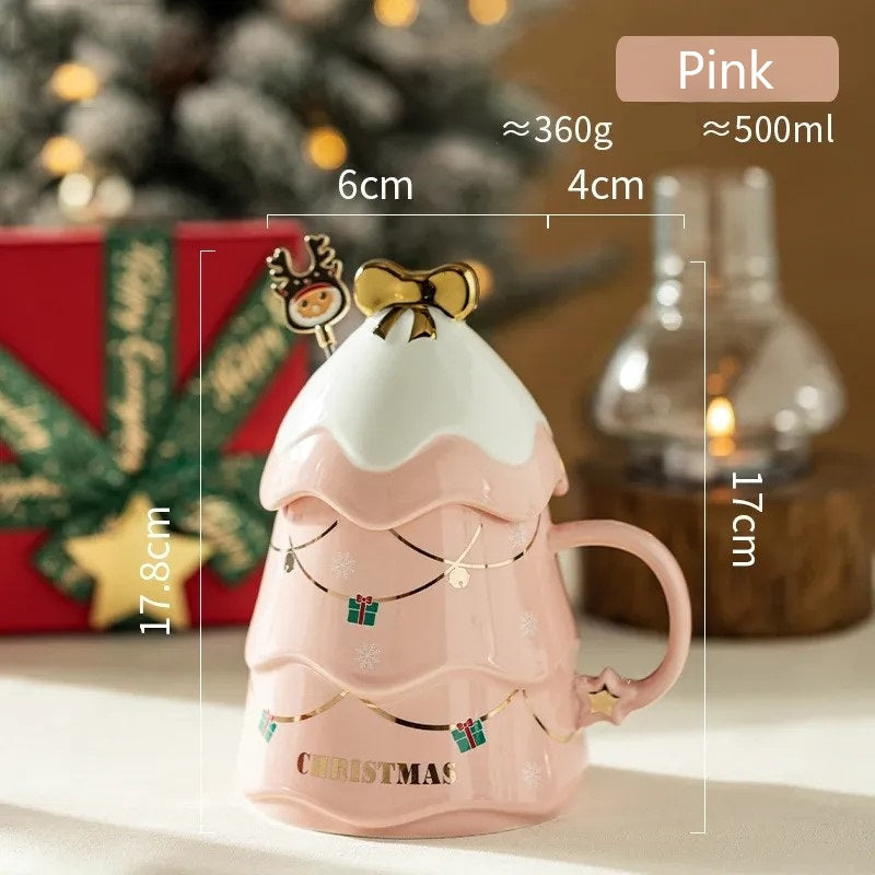 Christmas Tree Ceramic Bow Mug