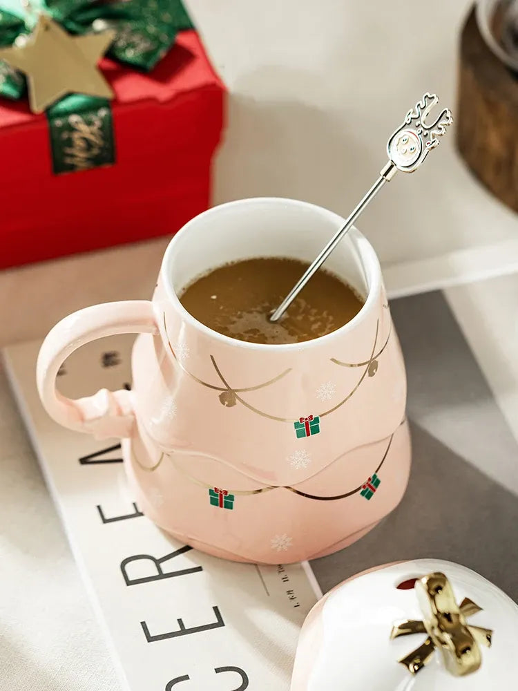 Christmas Tree Ceramic Bow Mug