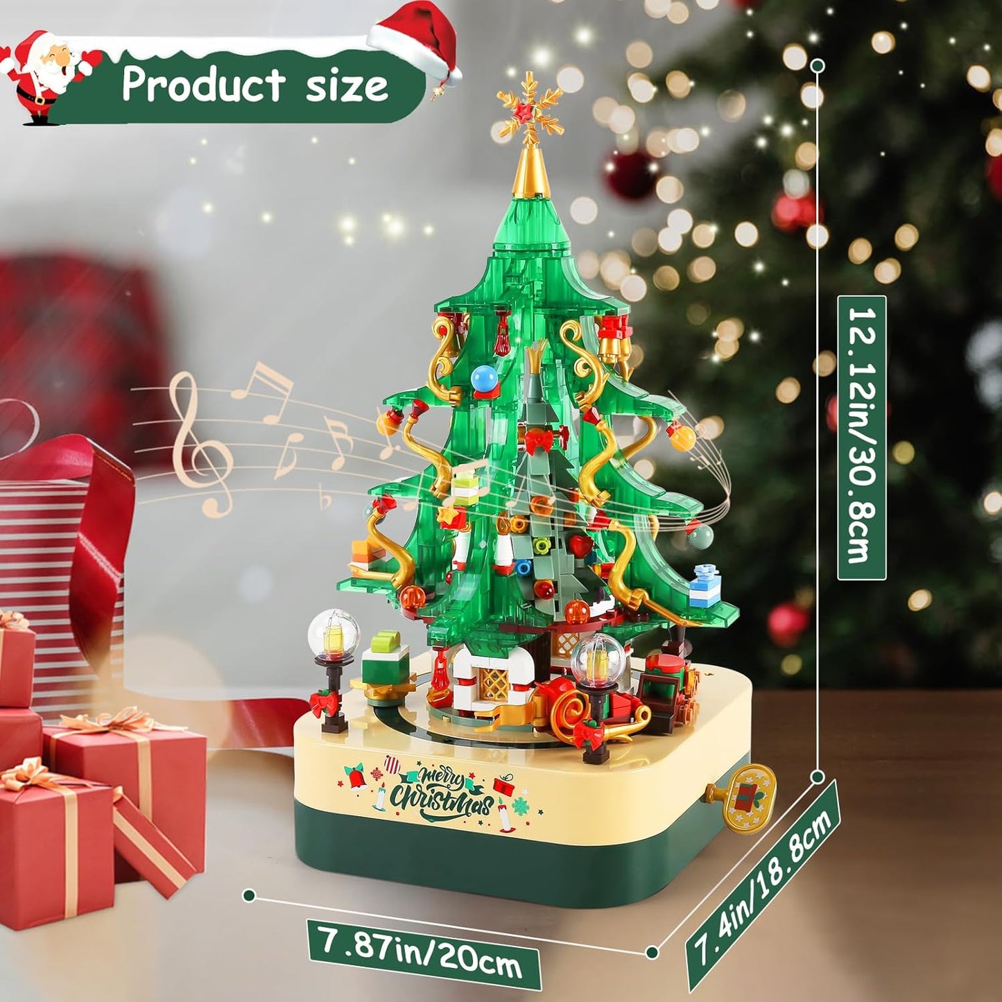 DIY Christmas Tree Brick Music Box