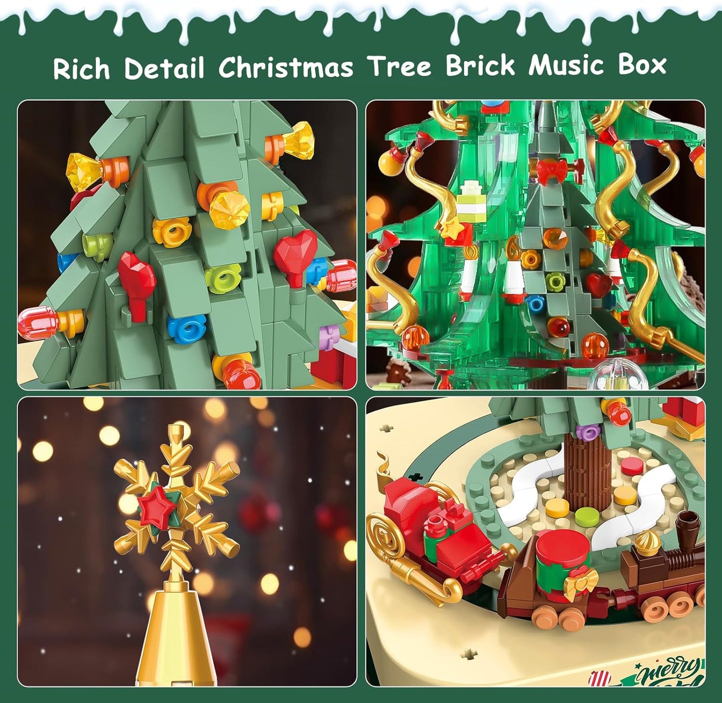 DIY Christmas Tree Brick Music Box