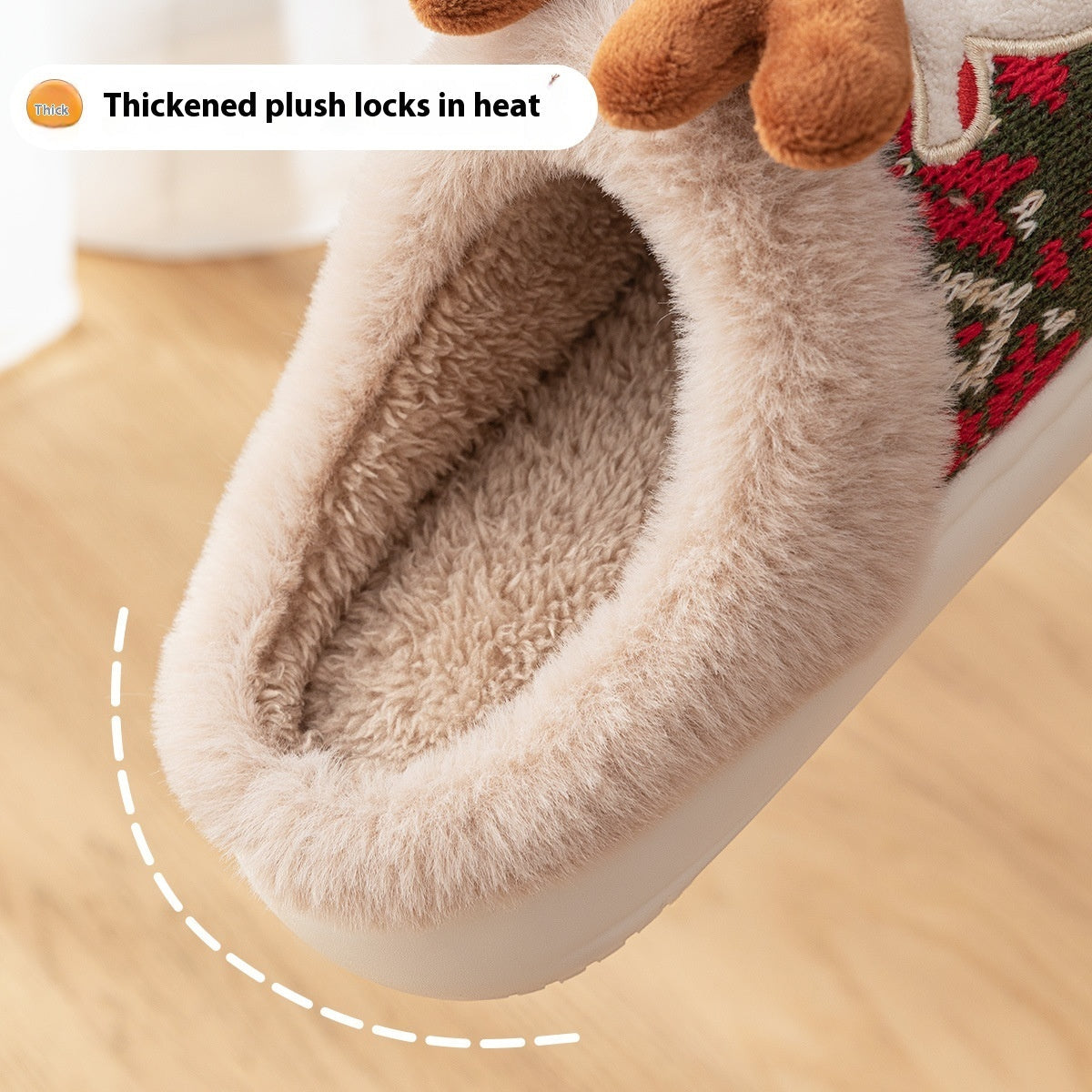 Christmas Elk Plush Slipper